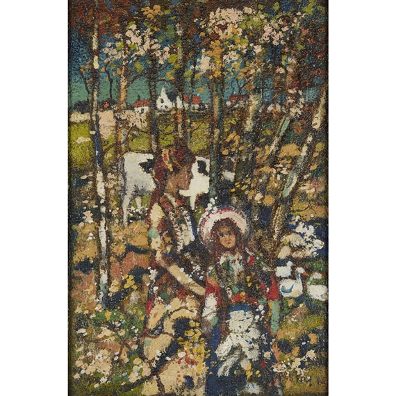 Children and Animals in Woodland