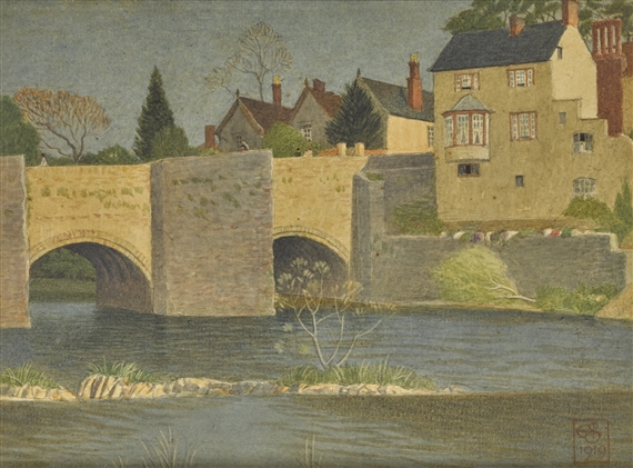 LUDFORD BRIDGE, LUDLOW by Joseph Edward Southall, 1919
