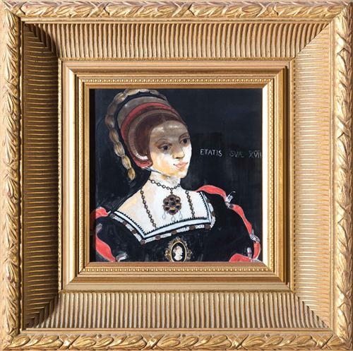 Artwork by Elizabeth Gasparre, Portrait After Holbein, Made of Painted tile