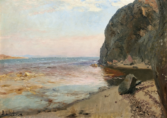 Kustmotiv - sannolikt från Vänern by Bruno Liljefors, 1892