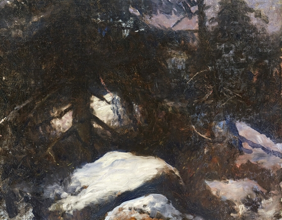 Vinternatt i skogen by Bruno Liljefors