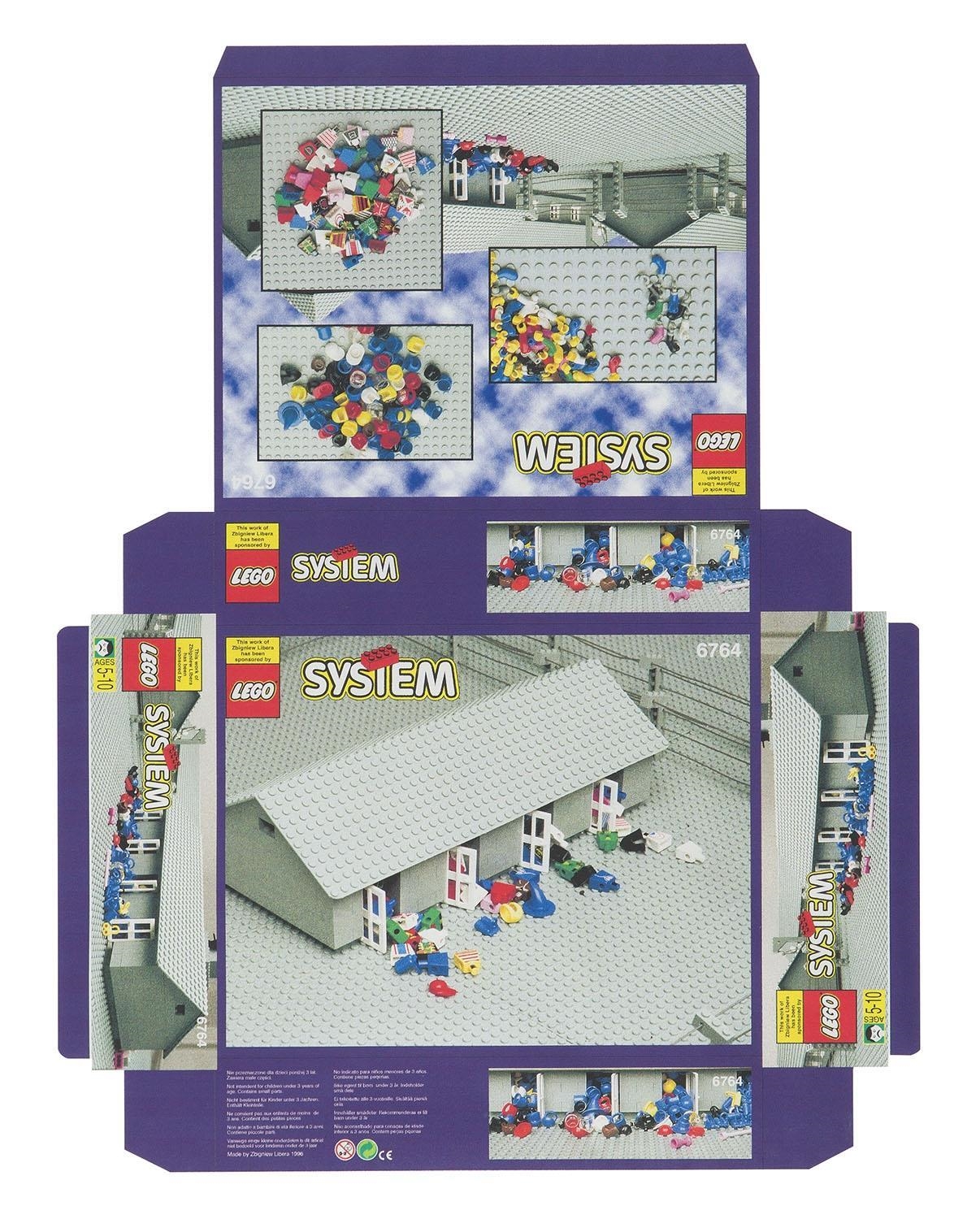 Artwork by Zbigniew Libera, Lego. Concentration camp" - package 6764, Made of laser print on acid free paper