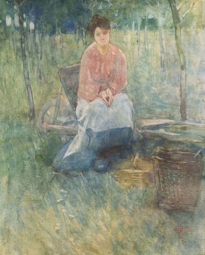 Artwork by Frances Hodgkins, Seated Woman, Provence, Made of Watercolour