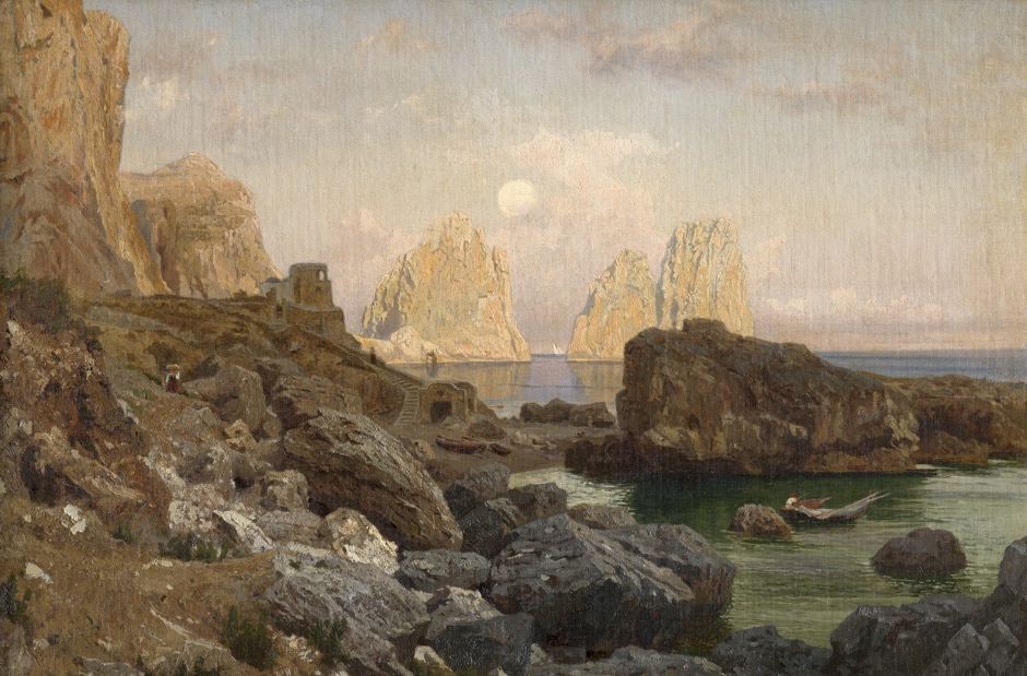 Artwork by Karl Lindemann - Frommel, Die Faraglioni vor Capri, Made of oil on canvas