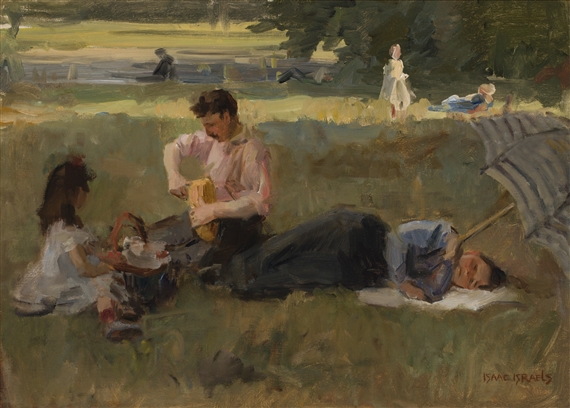 PICNIC IN THE BOIS DE BOULOGNE, PARIS by Isaac Israëls