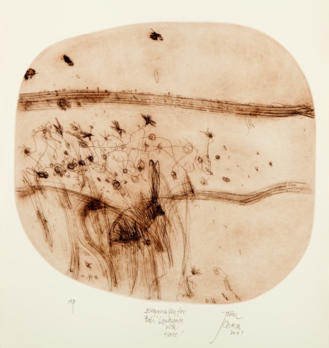 LANDSCAPE WITH HARE by John Olsen, 2001