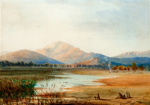 ABORIGINAL CAMP WESTERN DISTRICT by Nicolas Chevalier, 1865