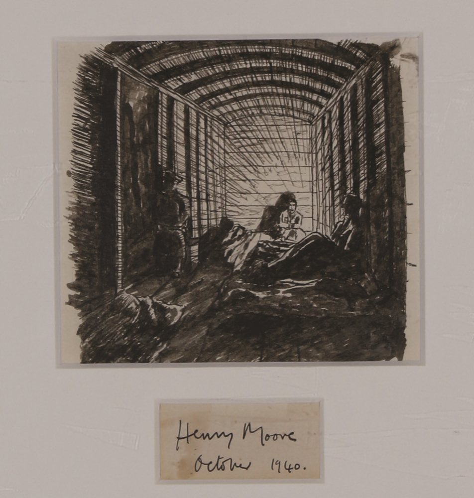 Figure in a tunnel by Henry Moore, 1940