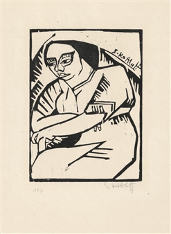 Karl Schmidt-Rottluff | Frau mit verschränkten Armen (1913