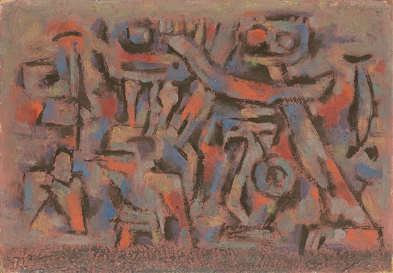 Figurenmauer Bewegt by Willi Baumeister, 1946