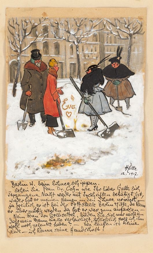 Berlin W. beim Schneeschippen by Heinrich Zille, 1917