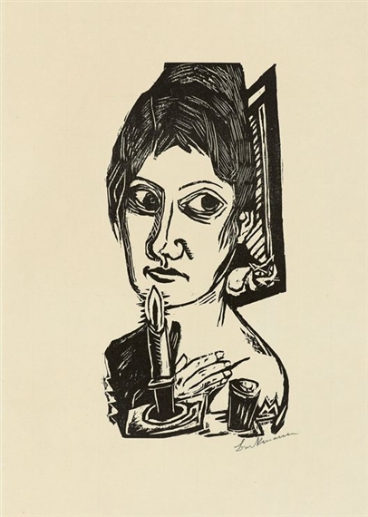 Frau mit Kerze by Max Beckmann, 1920