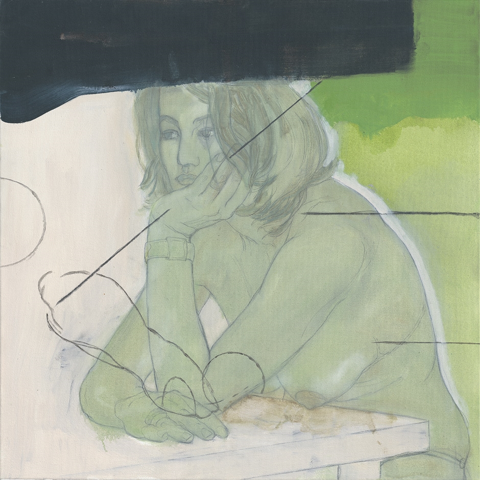 Artwork by Markus Lörwald, "Zärtlich ist die Nacht", Made of oil over pencil on canvas