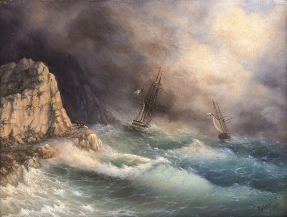 Clash by Ivan Aivazovsky, 1860