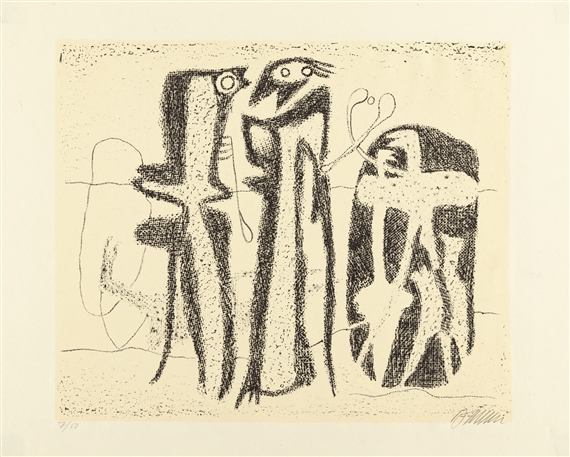 series of 10, Graphische Figurationen by Willi Baumeister, 1946