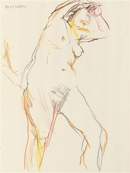 STEHENDE NACKTE (STANDING NUDE) by Oskar Kokoschka, 1953