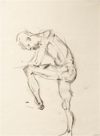 STEHENDER MÄNNERAKT (STANDING MALE NUDE) by Herbert Boeckl, 1919