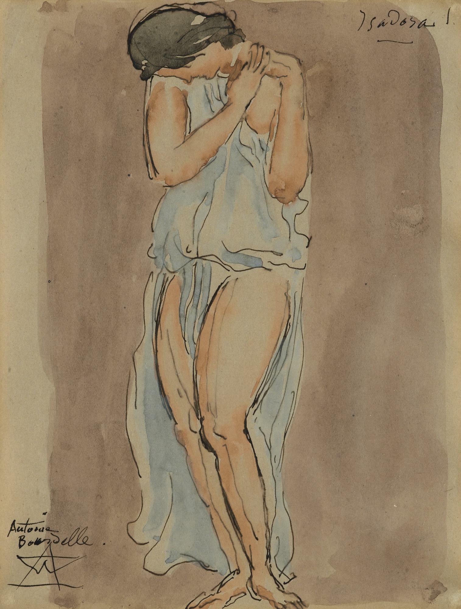 Artwork by Émile-Antoine Bourdelle, ISADORA DUNCAN, Made of pencil, ink and watercolour on paper