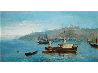 A Misty Morning - the Mosque Santa Sofia and Golden Horn, Constantinople - Paul H. Ellis