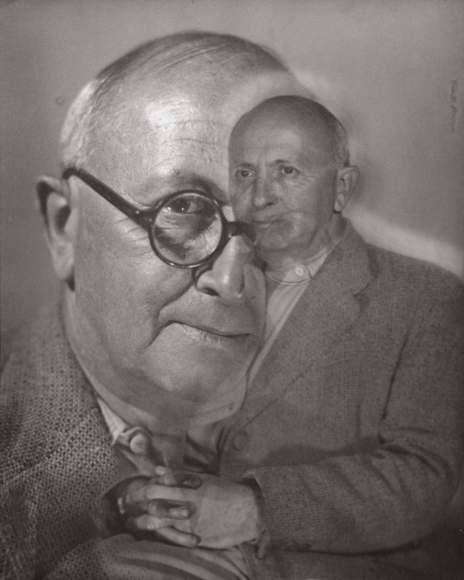Artwork by Lou Landauer, Portrait of the architect Leopold Krakauer (1890 - 1954), Made of Vintage gelatin silver print (double exposure)