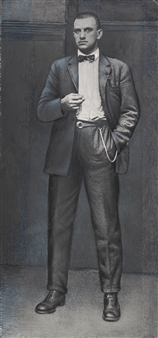 Portrait of the Russian poet and playwright Vladimir Mayakovsky (cropped figure from original group photo) - Anatoli Semenka