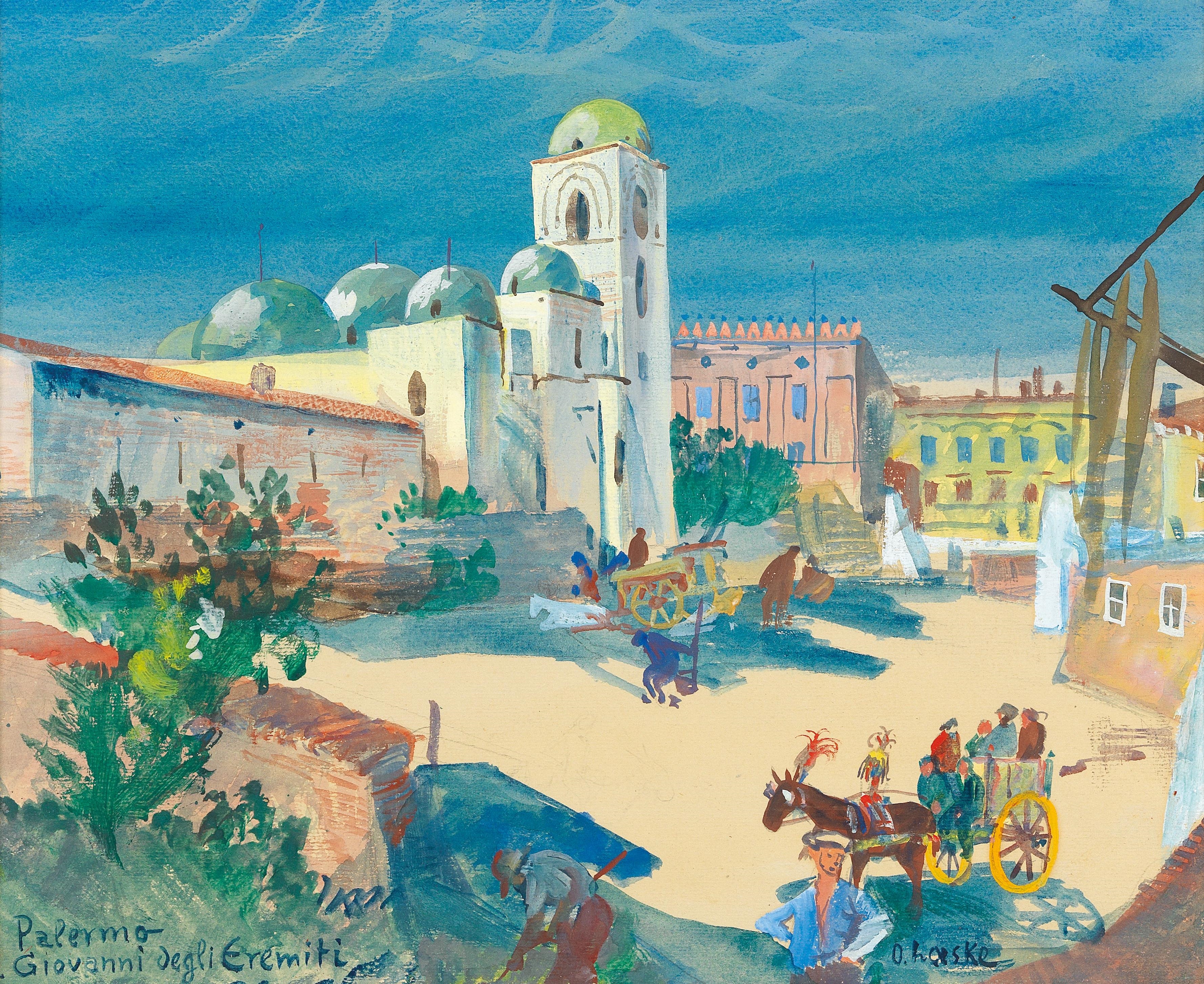 Artwork by Oskar Laske, Studie vom schwarzen Meer  [Study of the Black Sea], Made of gouache on paper