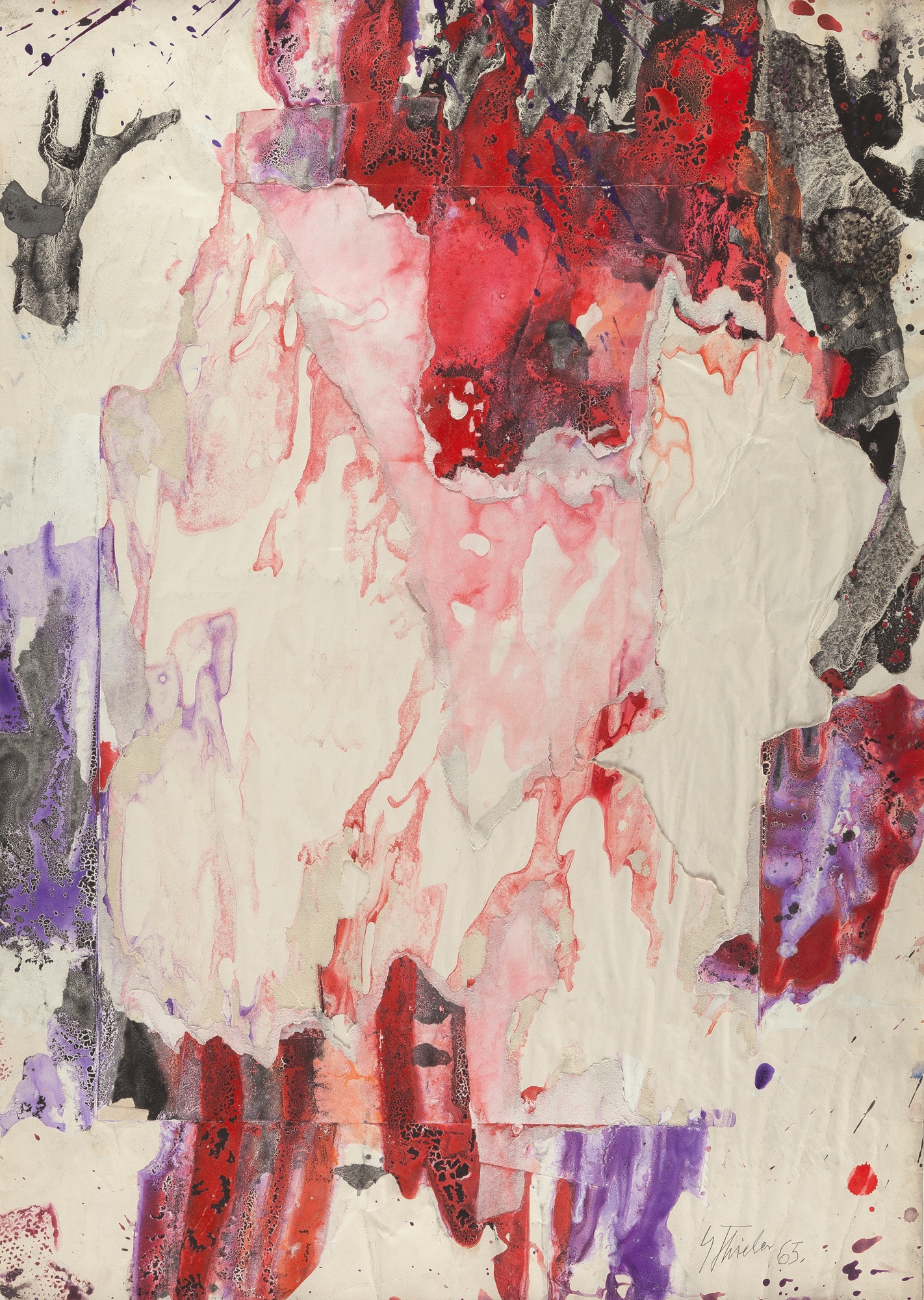 Artwork by Fred Thieler, 499, 1965, Made of acrylic and collage on paper