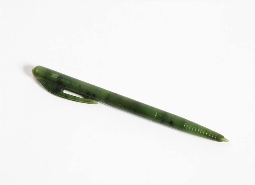 Artwork by Joe Sheehan, Untitled – Biro, Made of carved New Zealand nephrite jade (Pounamu)
