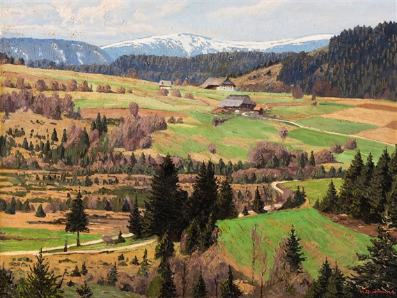 Vorfrühling im Schwarzwald - Black Forest in early spring by Hermann Dischler, 1918