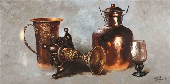 Still Life Brass Vessels by Hennie Griesel, 1971