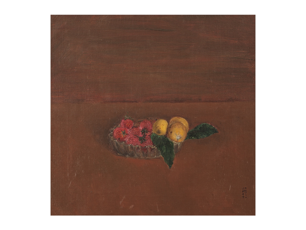 Artwork by Kishida Ryusei, STILL    LIFE OF LOQUAT, STRAWBERRY AND GEUMANN DISH, Made of oil on canvas