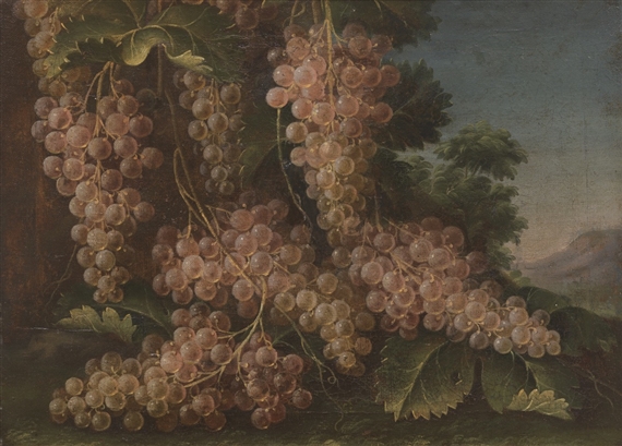 Still Life with Grapes by Francesco Malagoli