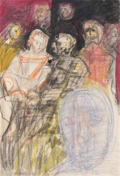 Figurenstudie by Max Gubler, 1954
