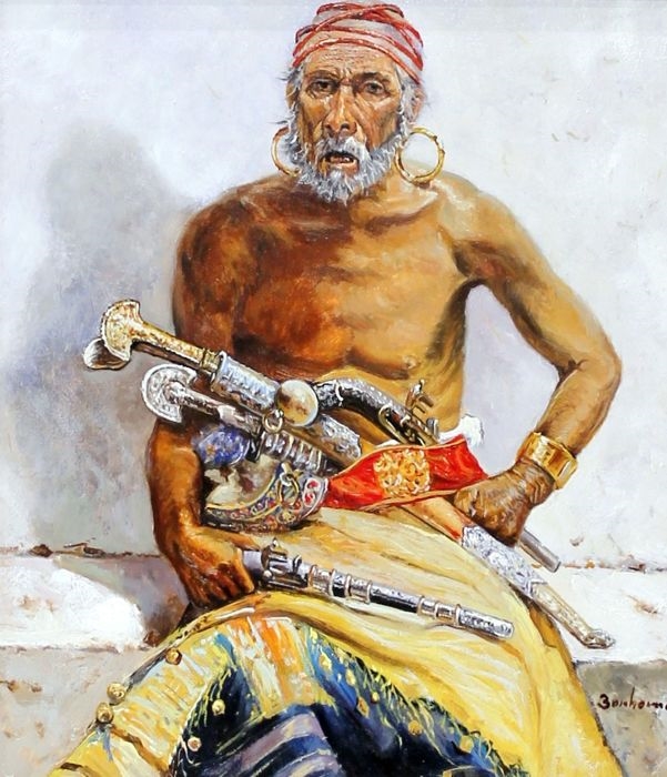 Artwork by Rafael Botella Bonhome, Jefe Arabe, Made of oil on panel