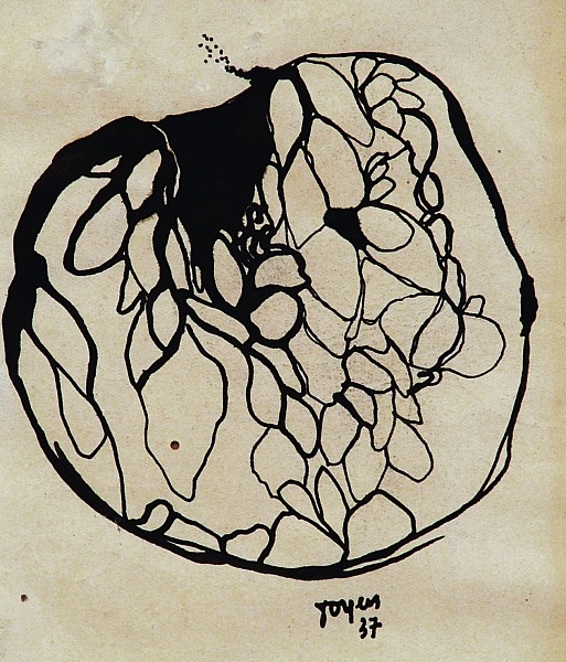 Artwork by Toyen, Nest, Made of black ink on paper