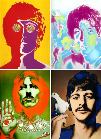 A portfolio of four individual prints:  John Lennon, Paul  McCartney, George Harrison and Ringo Starr by Richard Avedon, 1967