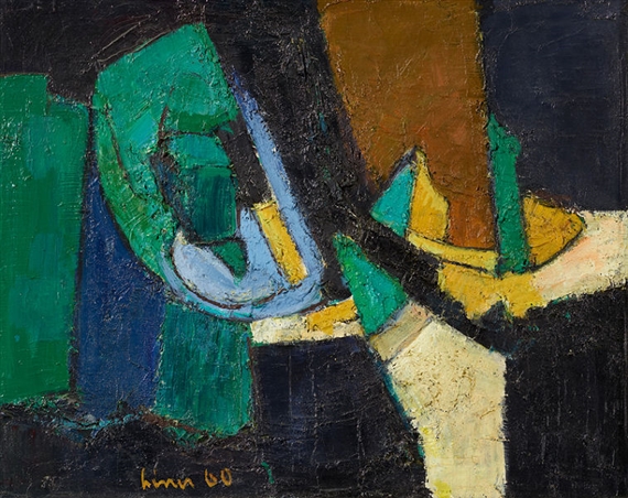 Komposition grün-gelb-schwarz