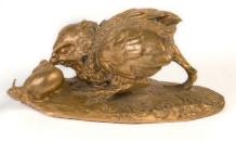 Moineau picorant un escargot by Albert Ernest Sanchez