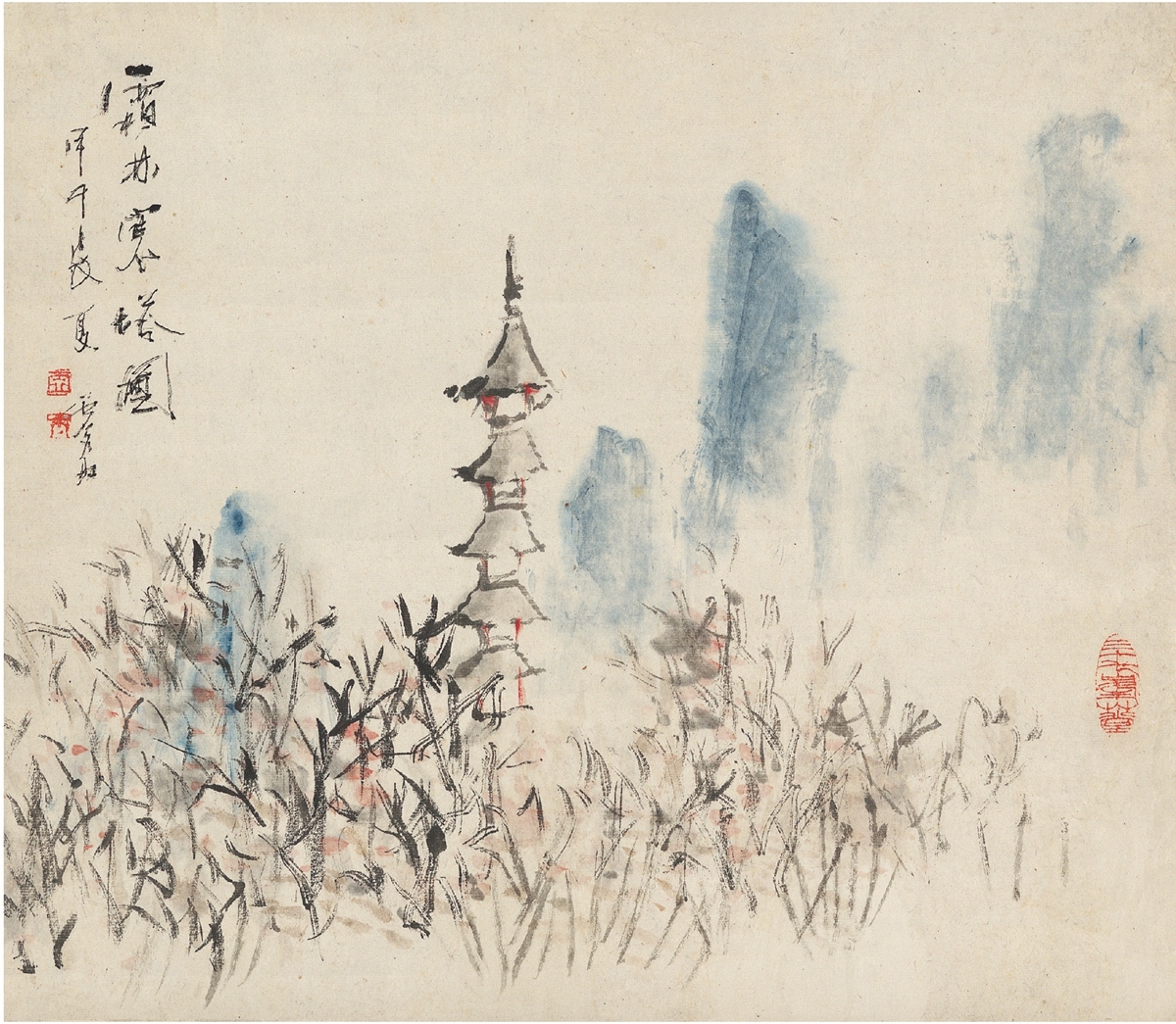 PAGODA IN THE FROST FOREST by Xu Gu, 1894