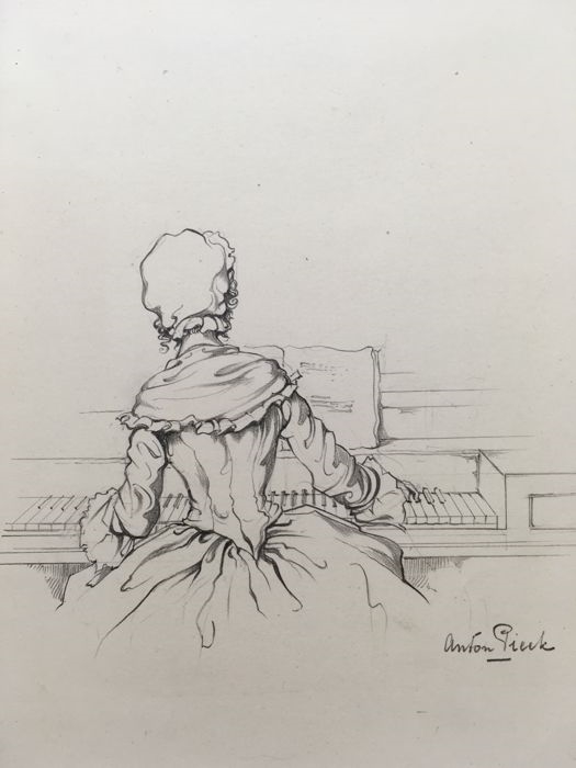 Dame Achter de Piano by Anton Franciscus‏ Pieck