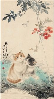 CATS AND BUTTERFLY - Wang Xuetao