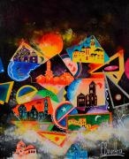 Artwork by François Boucheix, Nouvelle Lune d'Hiver, Made of Oil on canvas