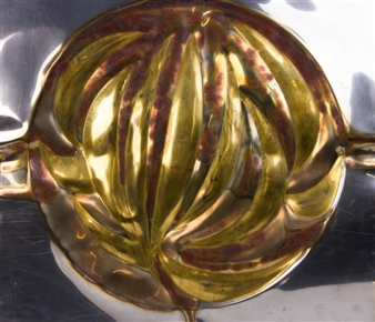steel sculpture with liquid gold coating - Silvana Cenci