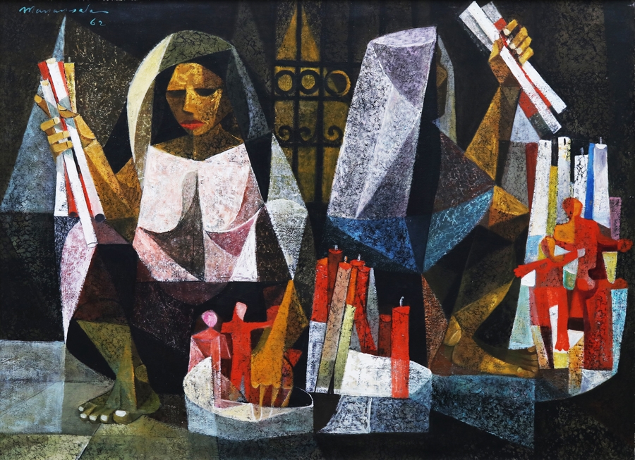 Vicente Manansala The CandleSellers (1962) MutualArt