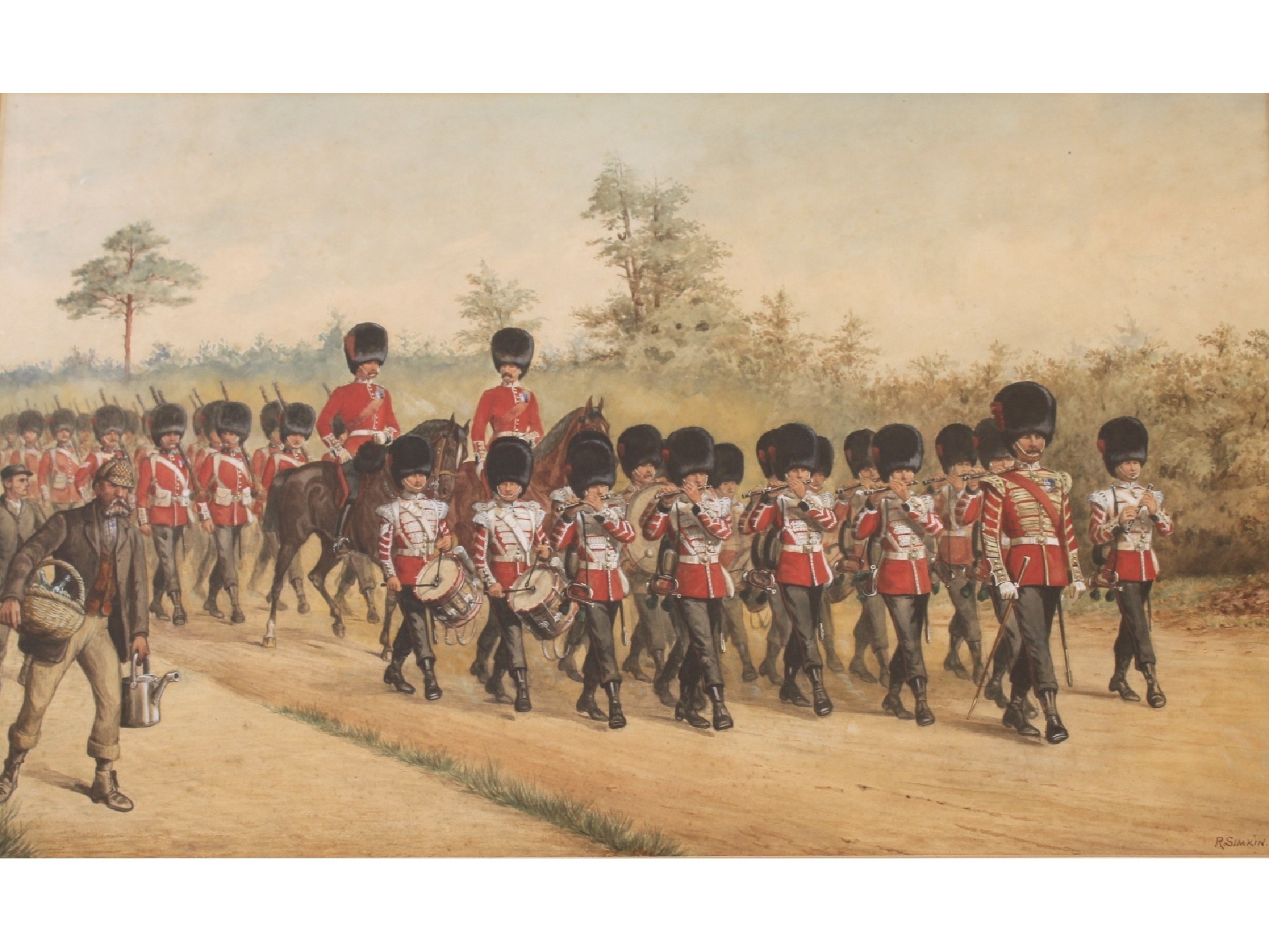 Richard Simkin | BAND OF THE COLDSTREAM GUARDS ON A MARCH (1885 ...