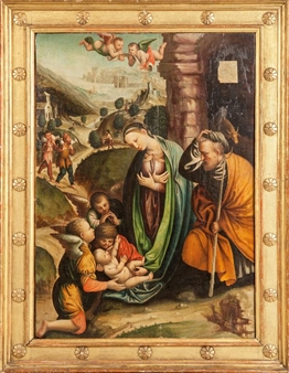 L'adorazione dei pastori - Lombard School, 16th Century
