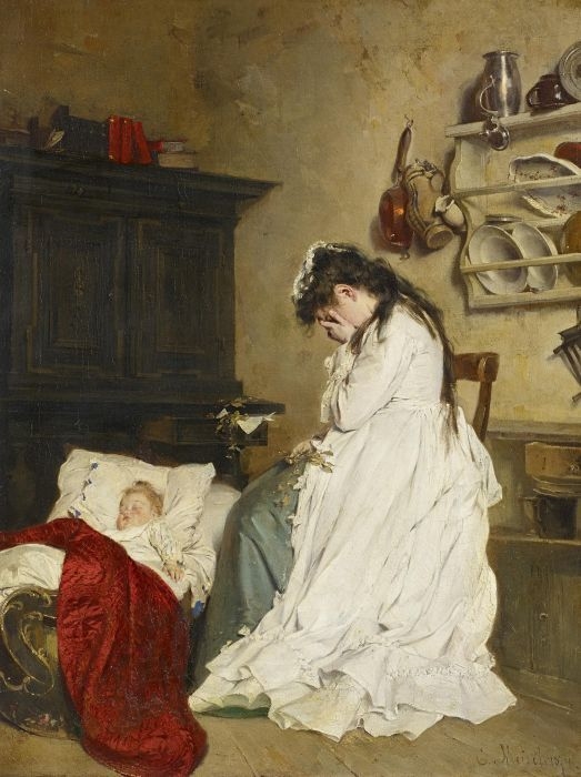 Mother and Child by Ernst Meisel, 1874