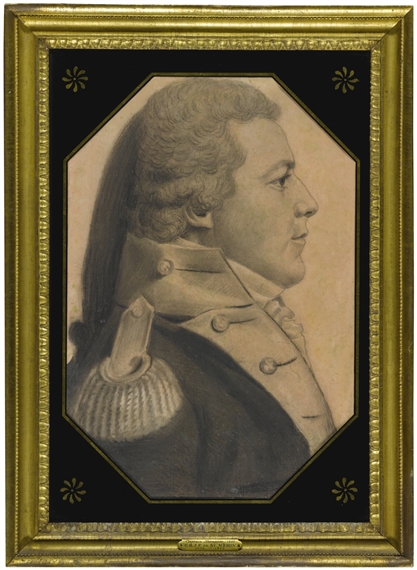 PORTRAIT OF CAPTAIN THOMPSON, PHILADELPHIA by Charles-Balthazar-Julien Fevret de Saint-Memin, circa 1800