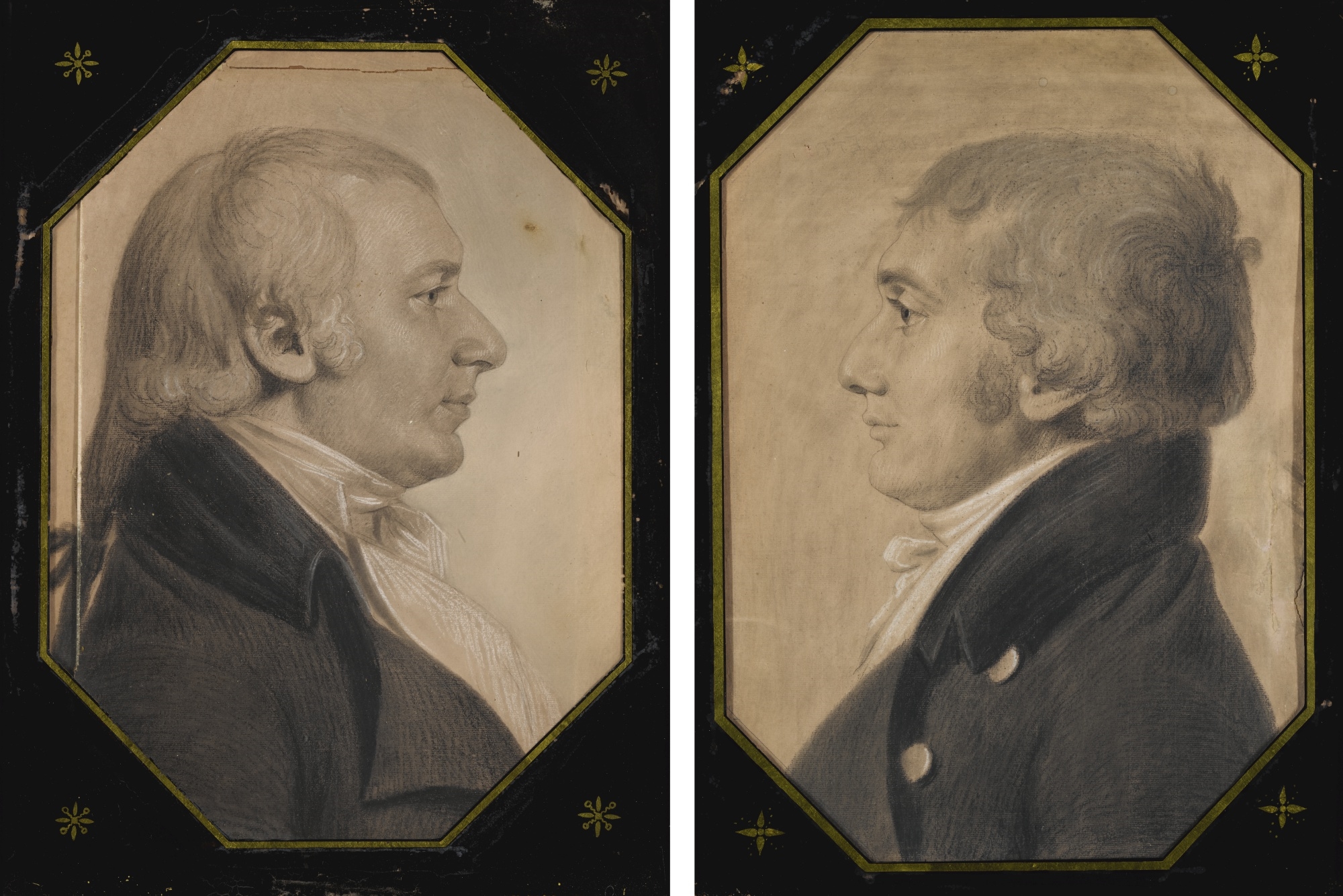 Artwork by Charles-Balthazar-Julien Fevret de Saint-Memin, PAIR OF PORTRAITS: SOLOMON AND REUBEN ETTING, Made of Charcoal and chalk on paper