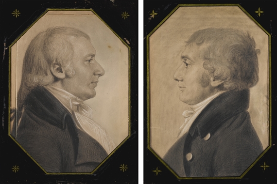 PAIR OF PORTRAITS: SOLOMON AND REUBEN ETTING by Charles-Balthazar-Julien Fevret de Saint-Memin